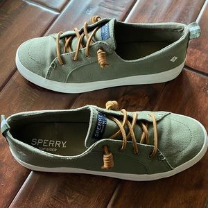 Sperry Topsider Crest Vibe Linen Olive 9.5M